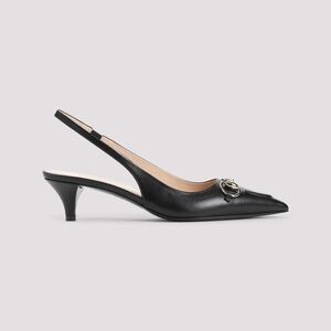 GUCCI Slingback Kitten Heel with Horsebit Detail Women BLACK Pumps